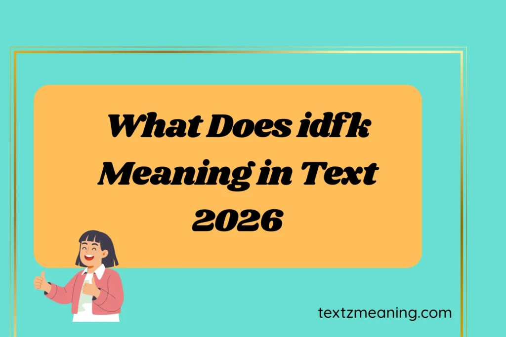 What Does idfk Meaning in Text